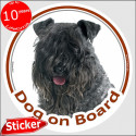 Irish Kerry Blue Terrier, circle sticker "Dog on board" 15 cm, car decal label