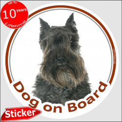 Schnauzer, car circle sticker "Dog on board" 15 cm