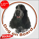 English Cocker, circle sticker "Dog on board" 15 cm