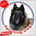 Tervuren circle sticker In/Out "Sporting Dog" 15 cm
