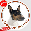 Bull Terrier, car circle sticker "Dog on board" 15 cm