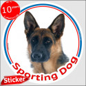 German Shepherd, circle sticker In/Out "Sporting Dog 15 cm