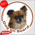 Fawn Chihuahua, circle sticker "Dog on board" 15 cm