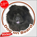 Black Chow-Chow, sticker "Dog on board" 15 cm