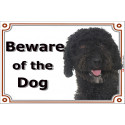 Spanish Water Dog, portal Sign "Beware of the Dog" 24 cm