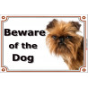 Brussels Griffon head, portal Sign "Beware of the Dog" 24 cm