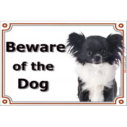 Chihuahua head, portal Sign "Beware of the Dog" 24 cm