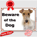 Fox-Terrier head, portal Sign "Beware of the Dog" 24 cm