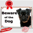 Brabançon Griffon head, portal Sign "Beware of the Dog" 24 cm