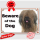 Fawn Briard head, portal Sign "Beware of Dog" berger de Brie placard portal, door plate photo notice