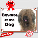 Fawn Briard, portal Sign "Beware of the Dog" 2 Sizes A