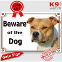 Amstaff, portal Sign "Beware of the Dog" 2 Sizes A
