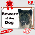 American Akita, portal Sign "Beware of the Dog" , 2 Sizes C