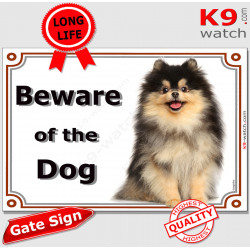 Pomeranian, portal Sign "Beware of the Dog" 24 cm