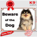 Pomeranian, portal Sign "Beware of the Dog" 24 cm