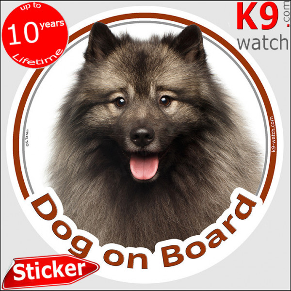 Keeshond car sticker circle