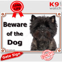 Cairn Terrier head, portal Sign "Beware of the Dog" 24 cm