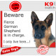 Funny Portal Sign "Beware fierce Black and Tan shorthaired German Shepherd is in charge. I only live here" gate photo hilarious