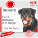 Funny Portal Sign "Beware fierce Rottweiler is in charge. I only live here" gate photo hilarious plate photo notice