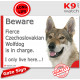Funny Portal Sign "Beware fierce Czechoslovakian Wolfdog is in charge. I only live here" gate photo hilarious plate notice, Door