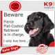 Funny Portal Sign "Beware fierce black Flat-Coated Retriever is in charge. I only live here" gate photo hilarious plate notice