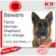 Funny Portal Sign "Beware fierce Black and Tan longhaired German Shepherd is in charge. I only live here" gate photo hilarious