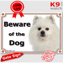 Pomeranian, portal Sign "Beware of the Dog" 24 cm