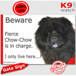 Funny Sign "Beware of the Dog, fierce Chow-Chow is in charge !" 24 cm