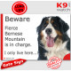 Funny Portal Sign "Beware fierce Bernese Mountain is in charge. I only live here" gate photo hilarious plate notice, Door plaque