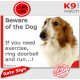 Brown Fawn Borzoi, funny Portal Sign "Beware of the Dog, need exercise, ring & run" gate photo hilarious plate notice, Door