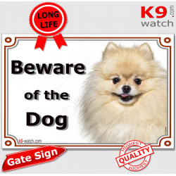 Pomeranian, portal Sign "Beware of the Dog" 24 cm