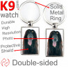 Double-sided metal key ring with photo Black and Tan Afghan Hound, metal key ring gift idea; double faced key holder métallique