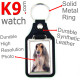 Vegan leather key ring and metal holder, with the photo of your Tricolor Afghan Hound, key ring gift idea