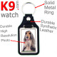 Vegan leather key ring, photo Tricolor Afghan Hound