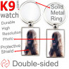 Double-sided metal key ring with photo red black mask Afghan Hound, metal key ring gift idea; double faced key holder métalliqu