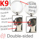 Metal key ring, double-sided photo Amstaff black & white