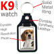 Vegan leather key ring and metal holder, with the photo of your Tricolor English Beagle, key ring gift idea