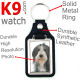 Vegan leather key ring, photo Bearded Collie