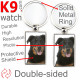 Double-sided metal key ring with photo Black and Tan Beauceron, metal key ring gift idea; double faced key holder metallic