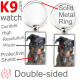 Double-sided metal key ring with photo Harlequin Beauceron, metal key ring gift idea double faced key holder metallic Blue merle
