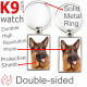 Double-sided metal key ring with photo short-haired black and tan German Shepherd, gift idea, double faced key holder metallic