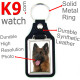 Vegan leather key ring and metal holder, with the photo of your longhaired German Shepherd, gift idea Altdeutsche Schäferhunde