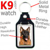 Vegan leather key ring, photo German Shepherd