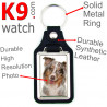 Vegan leather key ring, photo Australian Shepherd