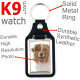 Vegan leather key ring, photo Australian Shepherd