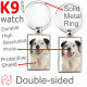 Metal key ring, double-sided photo Australian Shepherd