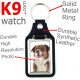 Vegan leather key ring and metal holder, with the photo of your Red Tricolor Australian Shepherd, key ring gift idea Aussie