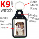 Vegan leather key ring, photo Australian Shepherd