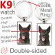 Metal key ring, double-sided photo Dutch Shepherd