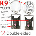 Metal key ring, double-sided photo Dutch Shepherd